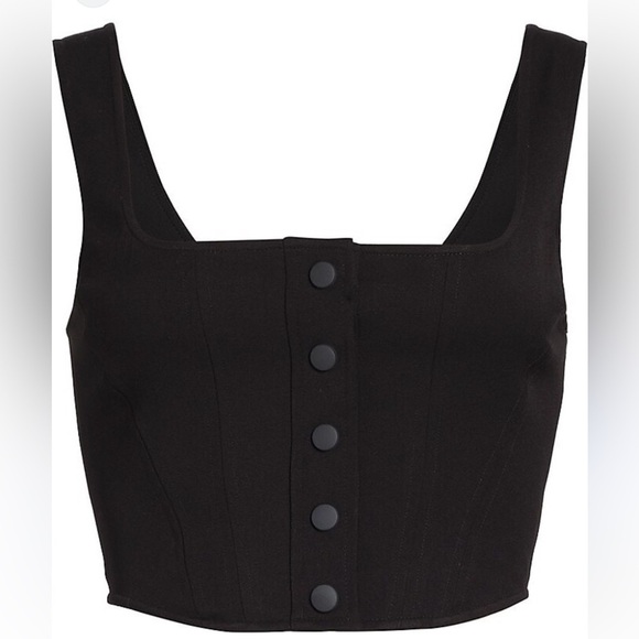 WAYF crop top navy blue Cora Snap front button top corset Dollskill free people - Picture 5 of 15